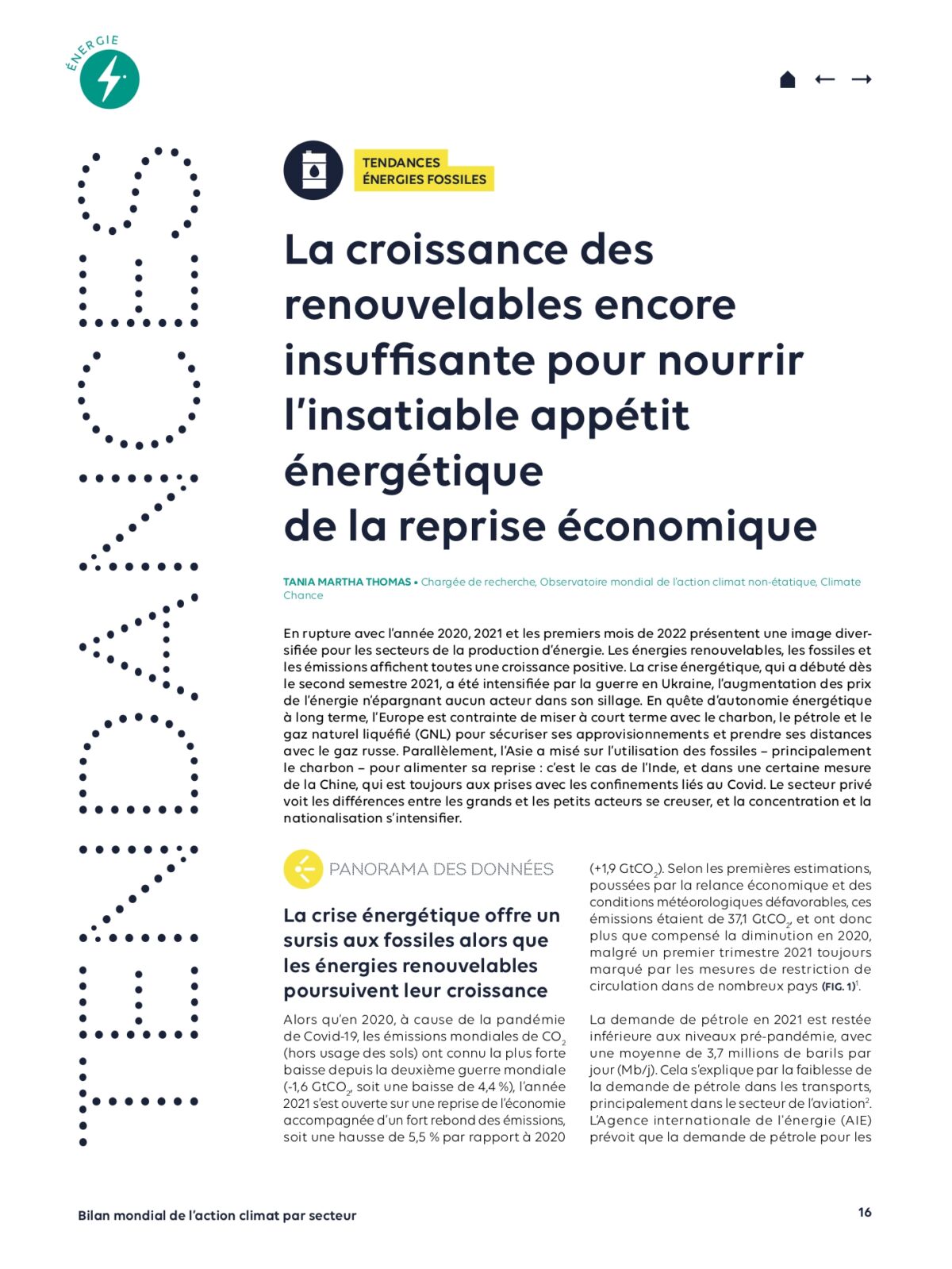 15 tendances récentes de l’action climat dans le monde issues du Bilan sectoriel 2022