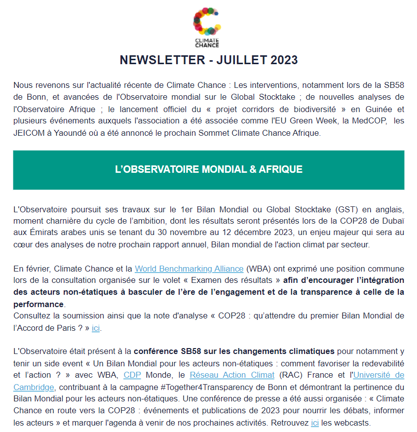 Toutes nos actualités dans la newsletter de juillet !