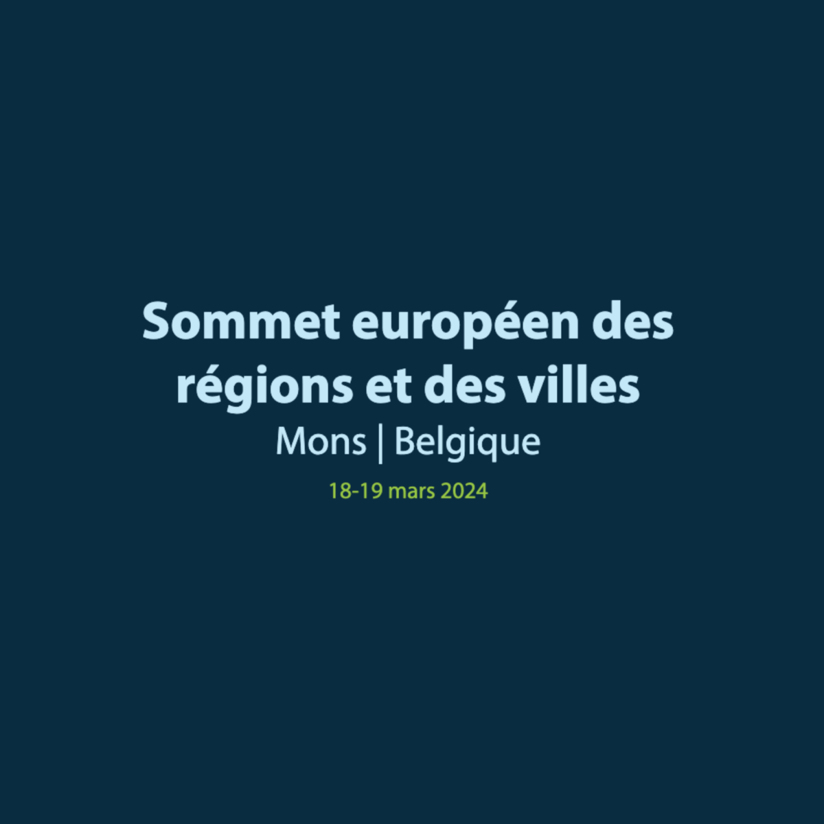 10ème Sommet européen des régions et des villes