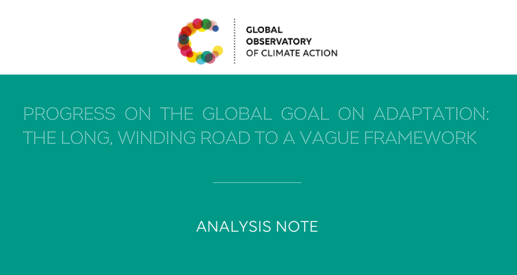 Analysis note – Global Goal on Adaptation (GGA)
