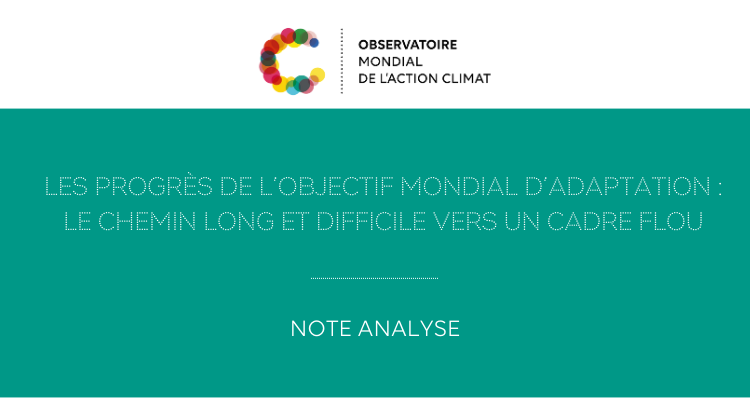 Note d’analyse – L’objectif mondial d’adaptation (OMA)