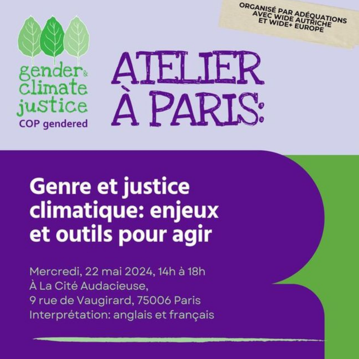 Genre et Justice climatique : enjeux et outils pour agir