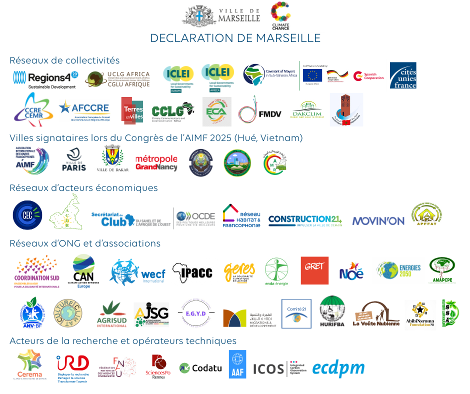 Signataires - Déclaration de Marseille 7 mai